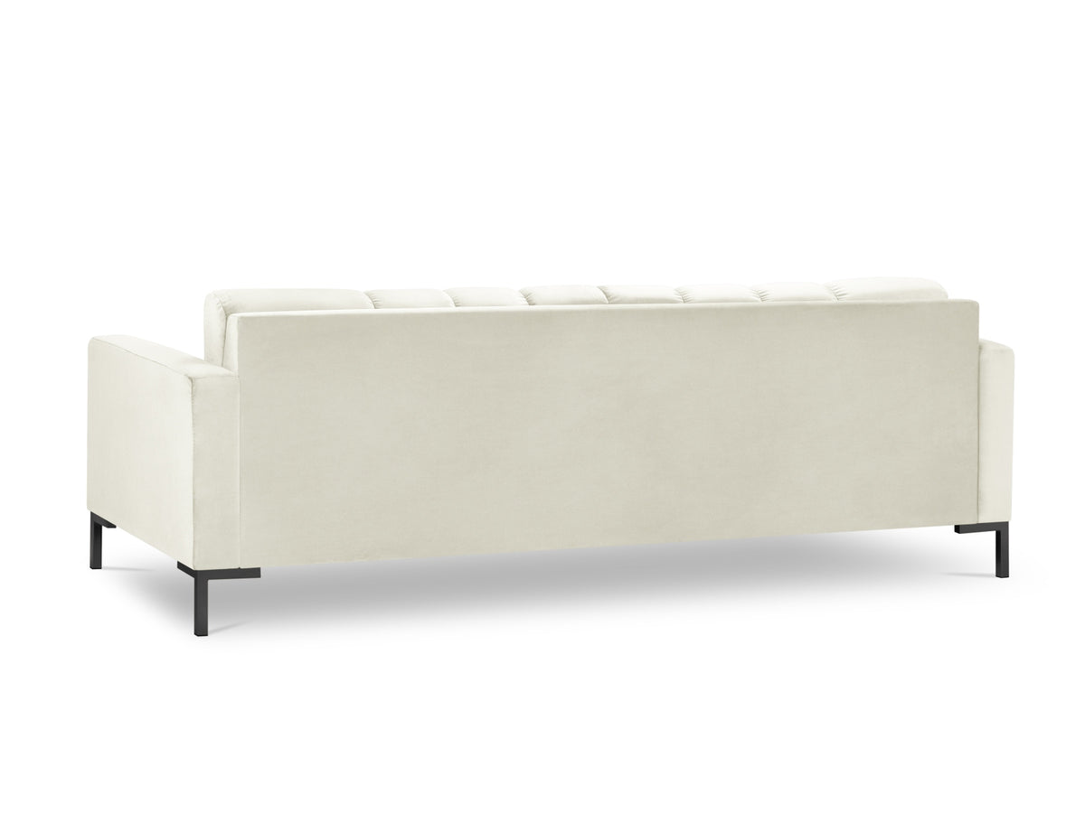 Mamaia Velour Sofa 4 Sitzer in Light Beige/Schwarz-Bluvel präsentiert im Onlineshop von KAQTU Design AG. 4er Sofa ist von Micadoni