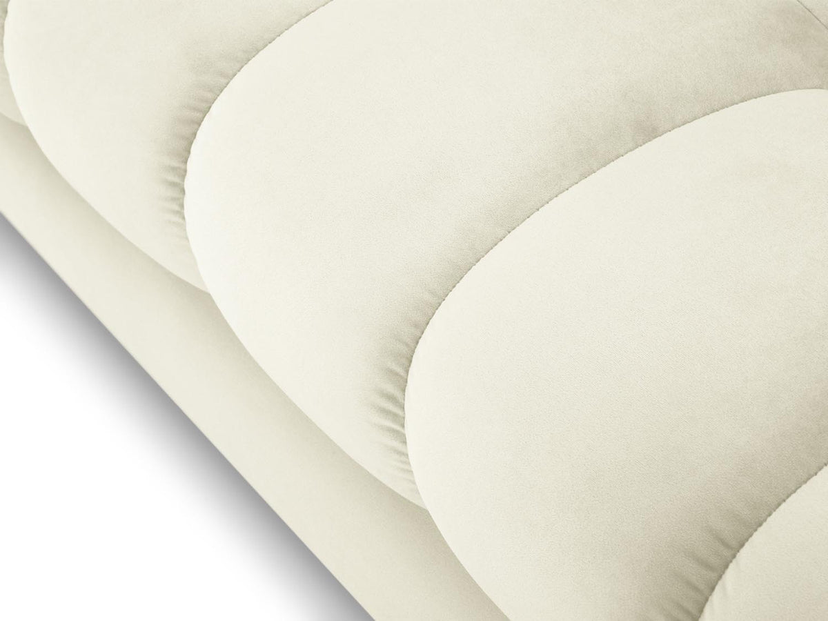 Mamaia Velour Sofa 4 Sitzer in Light Beige/Schwarz-Bluvel präsentiert im Onlineshop von KAQTU Design AG. 4er Sofa ist von Micadoni