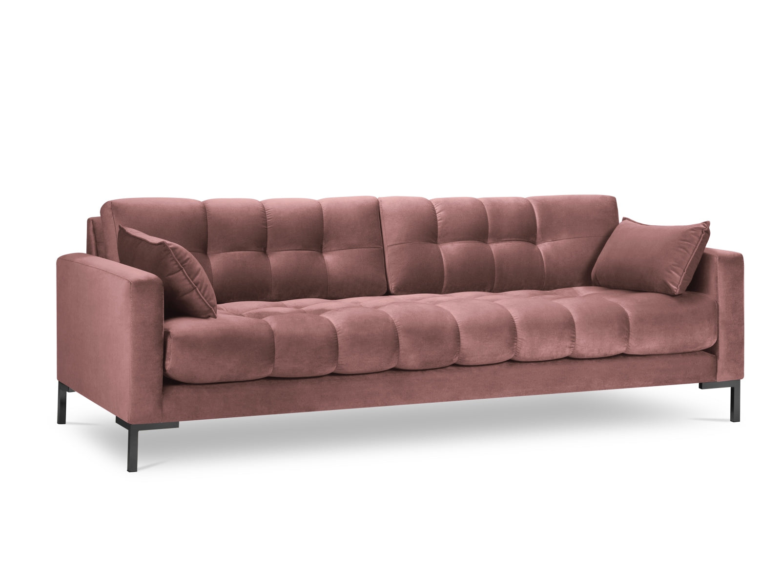 Mamaia Velour Sofa 4 Sitzer in Pink/Schwarz-Bluvel präsentiert im Onlineshop von KAQTU Design AG. 4er Sofa ist von Micadoni