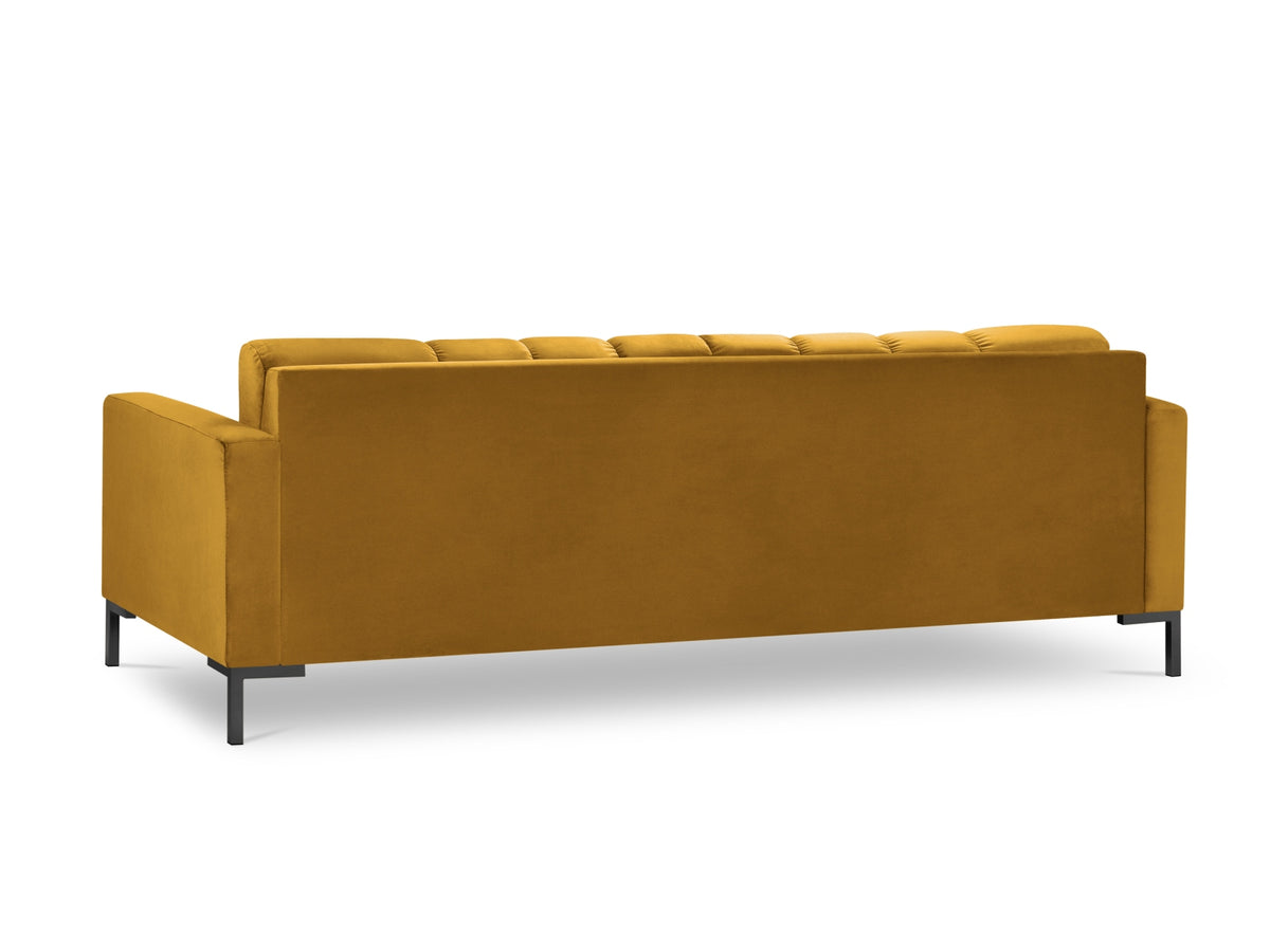 Mamaia Velour Sofa 4 Sitzer in Yellow/Schwarz-Bluvel präsentiert im Onlineshop von KAQTU Design AG. 4er Sofa ist von Micadoni
