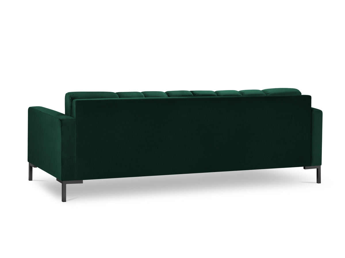 Mamaia Velour Sofa 4 Sitzer in Bottle Green/Schwarz-Bluvel präsentiert im Onlineshop von KAQTU Design AG. 4er Sofa ist von Micadoni