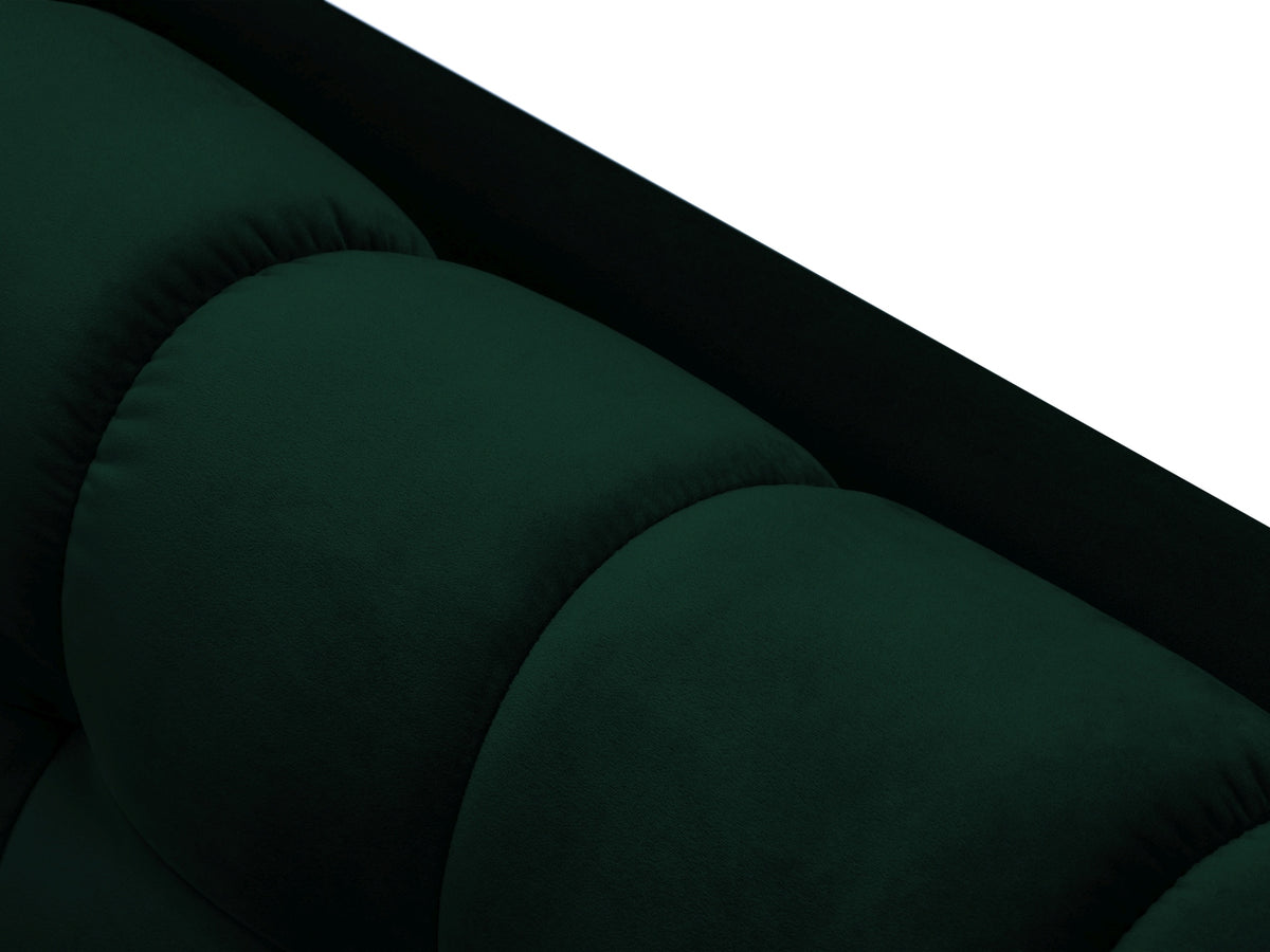 Mamaia Velour Sofa 4 Sitzer in Bottle Green/Schwarz-Bluvel präsentiert im Onlineshop von KAQTU Design AG. 4er Sofa ist von Micadoni
