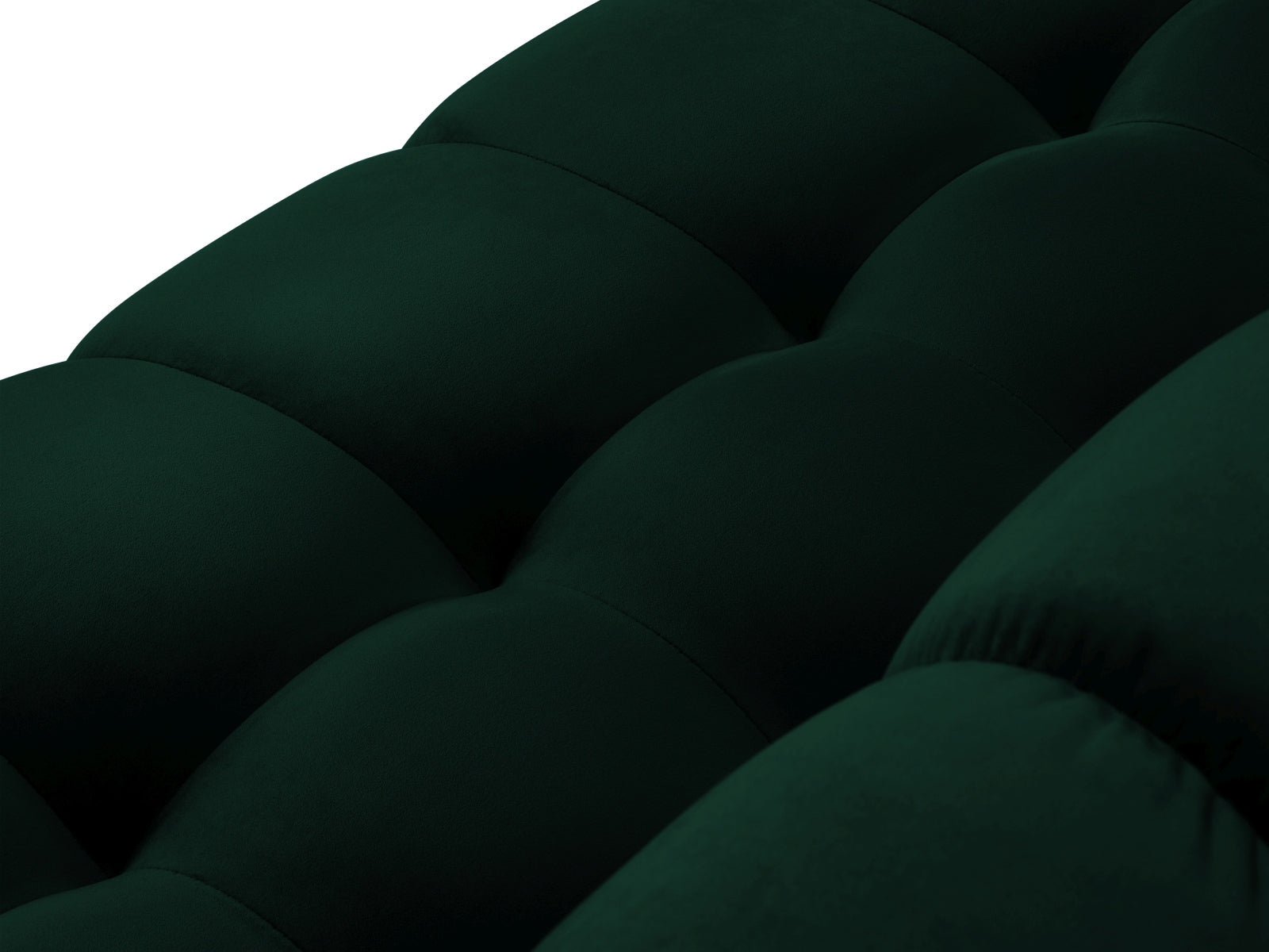 Stilvolles 4-Sitzer Sofa Mamaia in luxuriösem Flaschengrün, gefertigt aus hochwertigem Velours für maximalen Komfort und Eleganz.