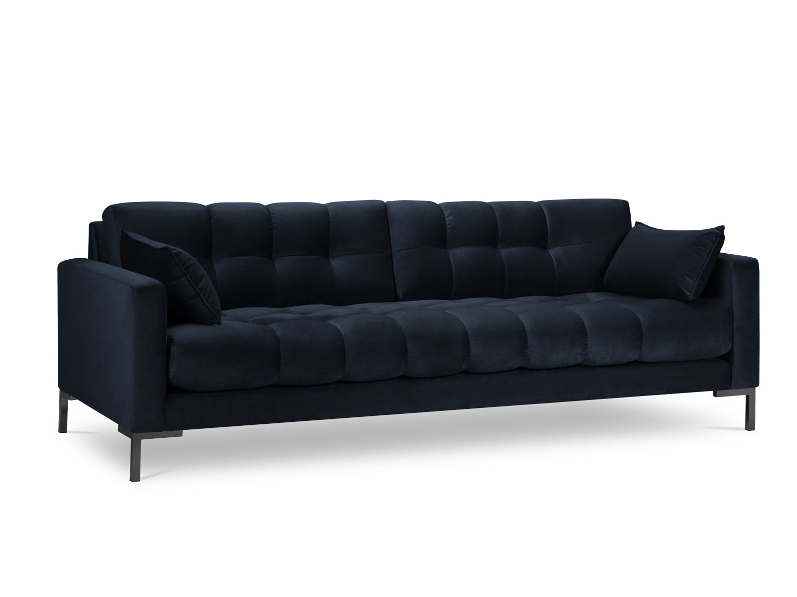 Mamaia Velour Sofa 4 Sitzer in Dark Blue/Schwarz-Bluvel präsentiert im Onlineshop von KAQTU Design AG. 4er Sofa ist von Micadoni