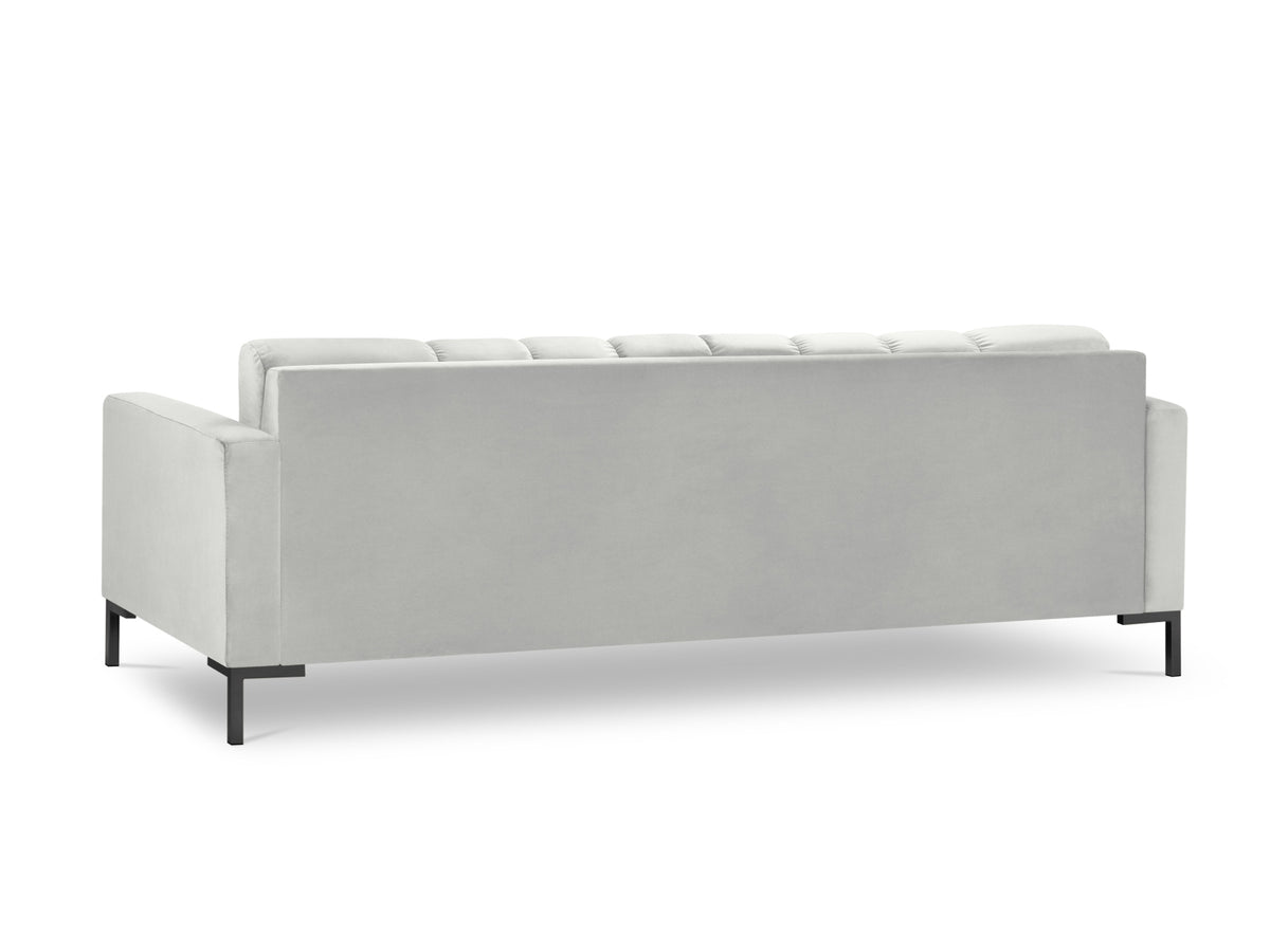 Mamaia Velour Sofa 4 Sitzer in Silver/Schwarz-Bluvel präsentiert im Onlineshop von KAQTU Design AG. 4er Sofa ist von Micadoni