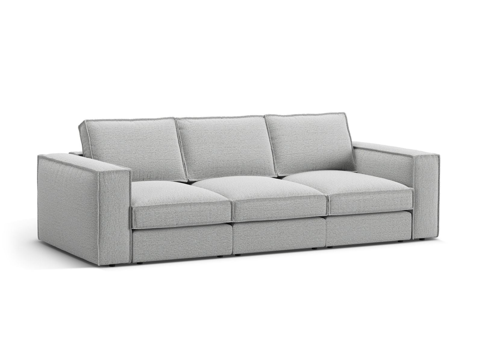 Elegantes 4-Sitzer Sofa Pola in hellem Grau, vielseitig und modern, ideal für stilvolle Wohnräume, erhältlich bei KAQTU Design AG.