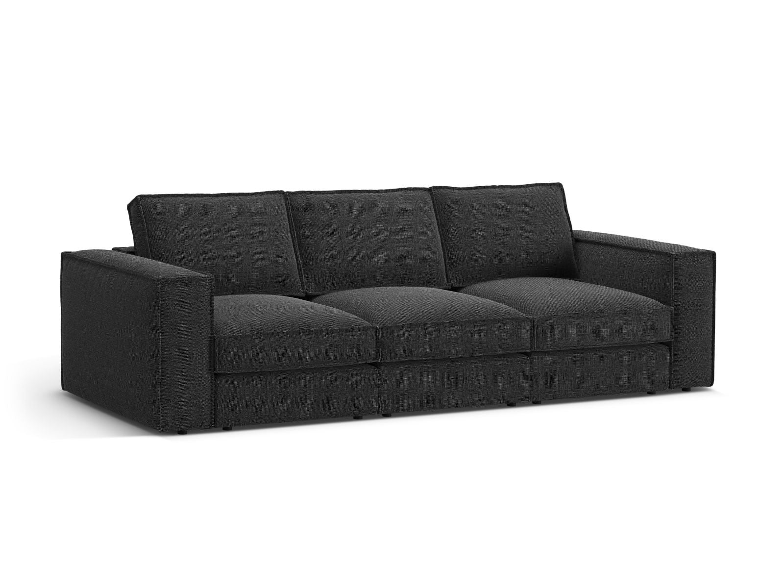 Elegantes 4-Sitzer Modular Sofa Pola in stilvollem Schwarz, ideal für moderne Wohnräume, erhältlich bei KAQTU Design AG.