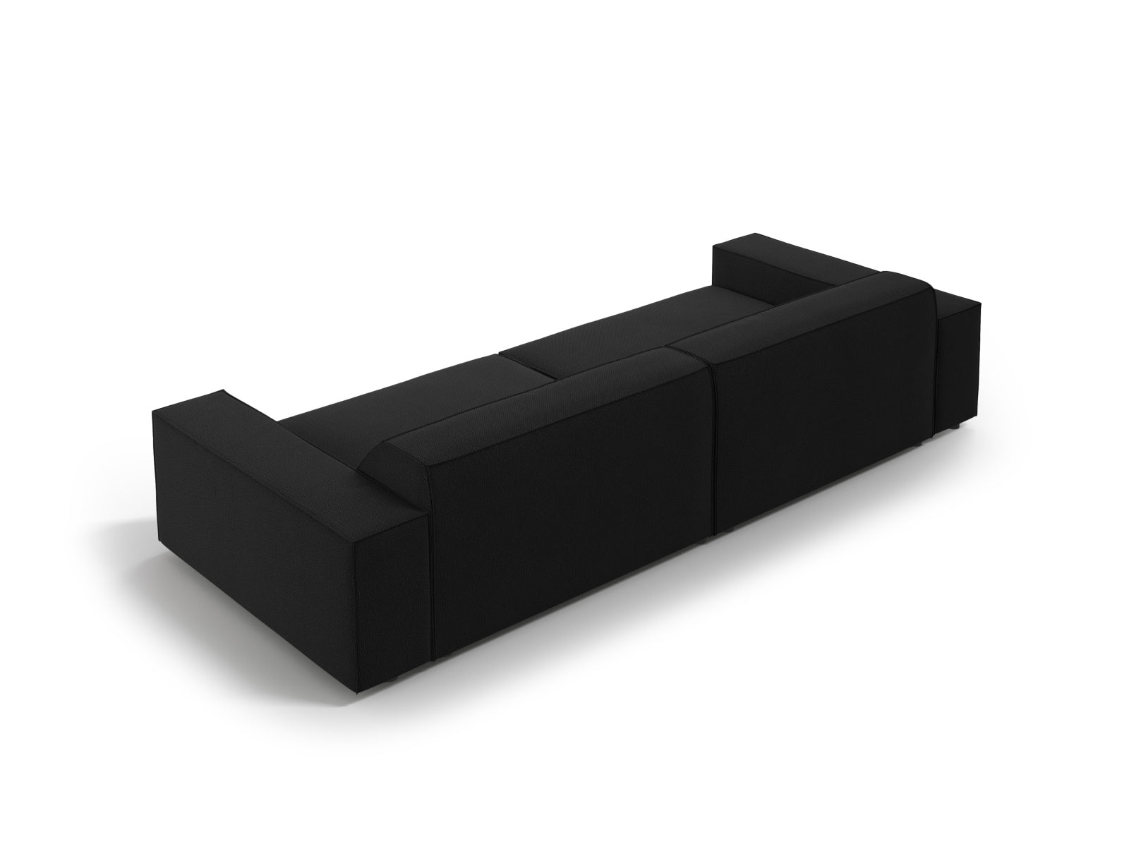 Modernes Jodie 4-Sitzer Sofa in klassischem Schwarz, perfekt für entspannte Stunden und geschmackvolle Wohnraumgestaltung.