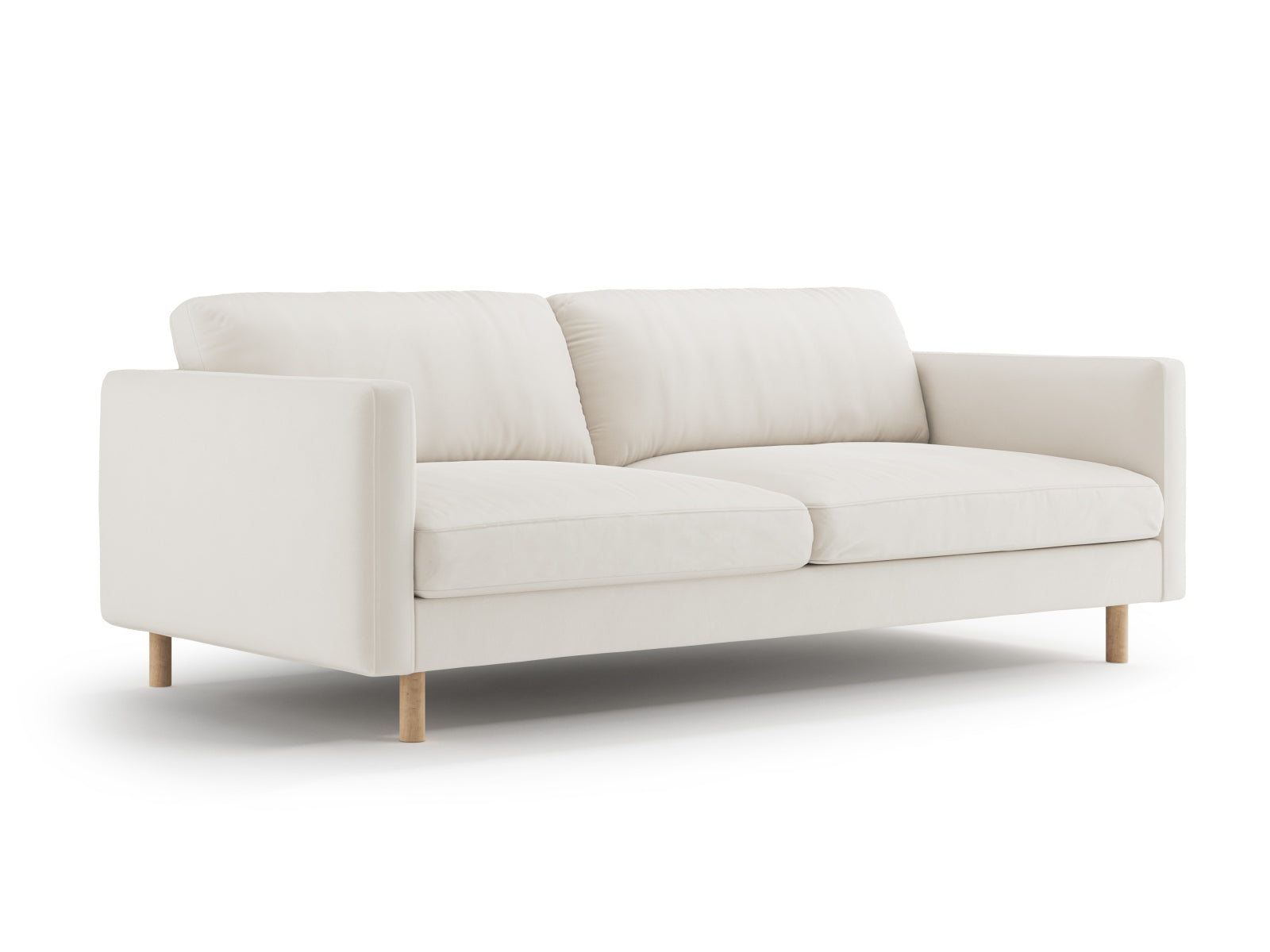 Elegantes Eden Velour Sofa für 4 Personen in stilvollem Beige, ideal für moderne Wohnräume, präsentiert von Micadoni.