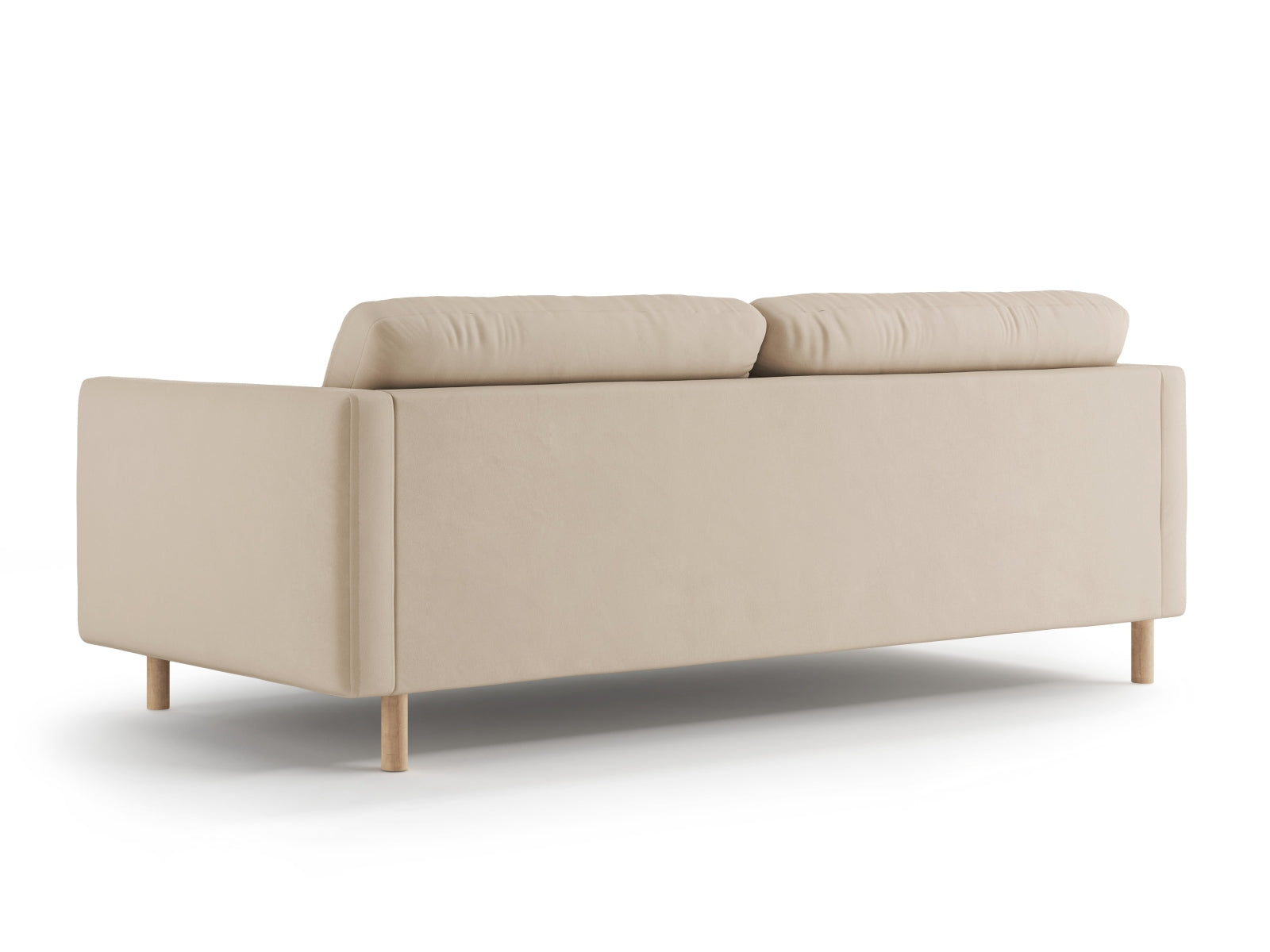 Luxuriöses 4-Sitzer Eden Velour Sofa in zartem Nude, perfekt für moderne Wohnzimmer und entspannte Stunden mit Freunden.