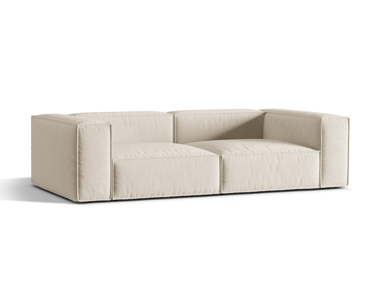 Nuria Velour Sofa 4 Sitzer in Beige-Paris präsentiert im Onlineshop von KAQTU Design AG. 4er Sofa ist von Micadoni