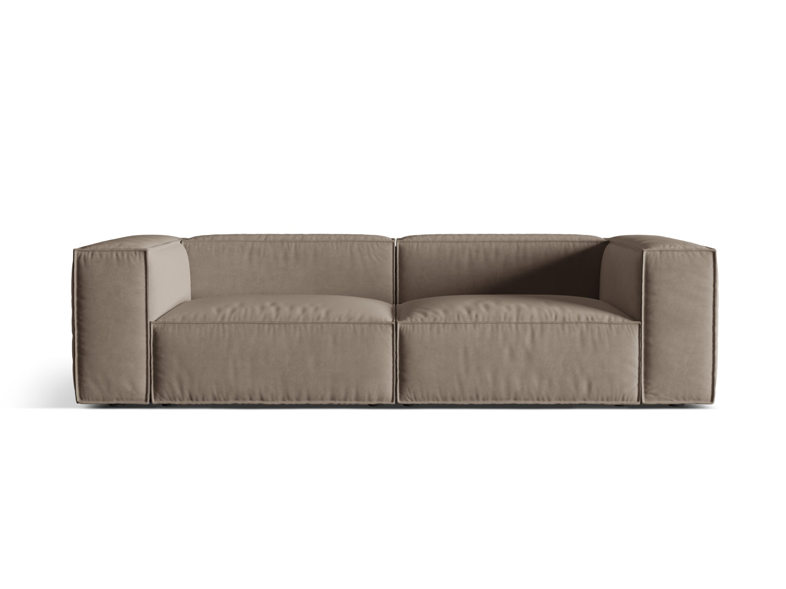 Nuria Velour Sofa 4 Sitzer in Warm grey präsentiert im Onlineshop von KAQTU Design AG. 4er Sofa ist von Micadoni