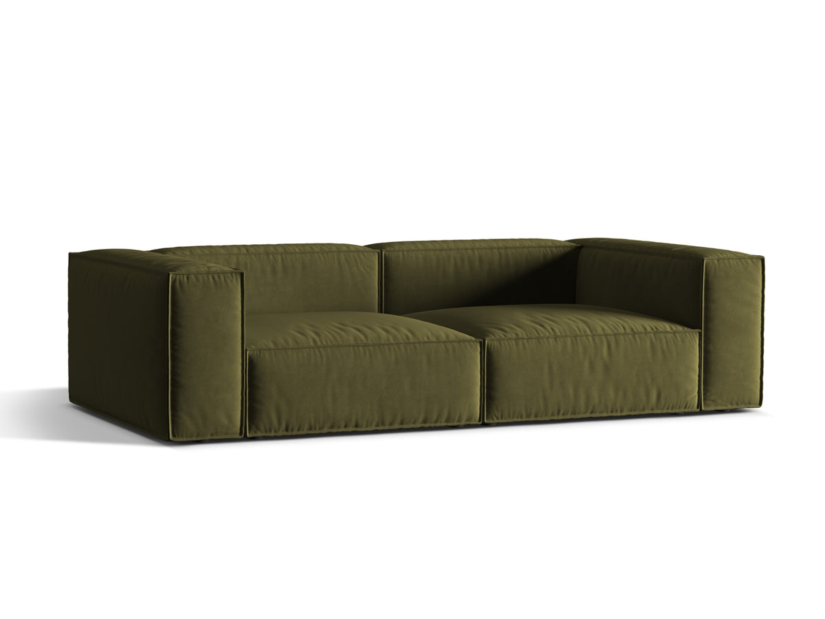 Nuria Velour Sofa 4 Sitzer in Moss Green Melange-Paris präsentiert im Onlineshop von KAQTU Design AG. 4er Sofa ist von Micadoni