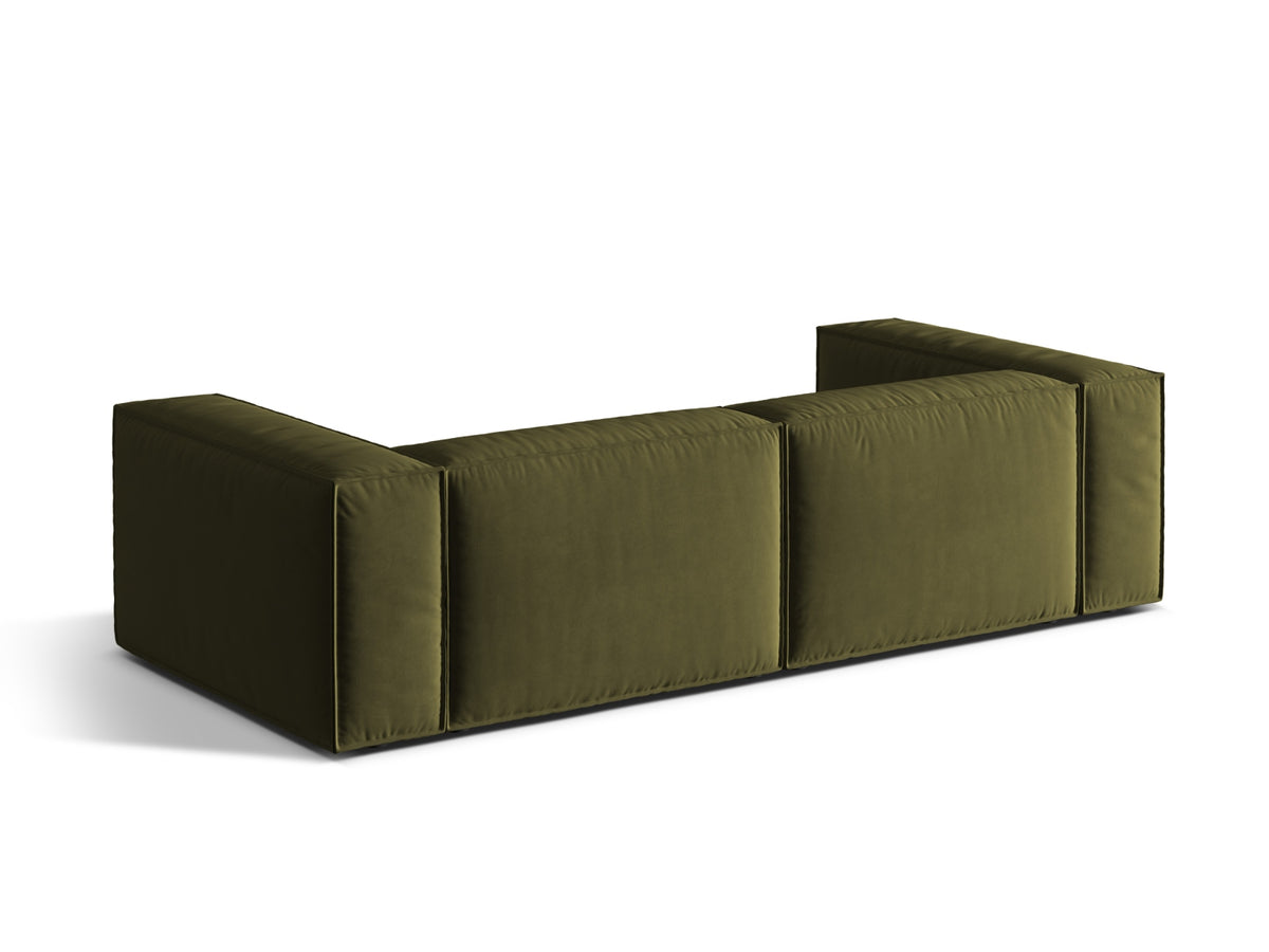 Nuria Velour Sofa 4 Sitzer in Moss Green Melange-Paris präsentiert im Onlineshop von KAQTU Design AG. 4er Sofa ist von Micadoni