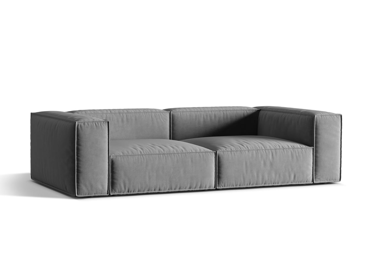 Nuria Velour Sofa 4 Sitzer in Grey-Paris präsentiert im Onlineshop von KAQTU Design AG. 4er Sofa ist von Micadoni