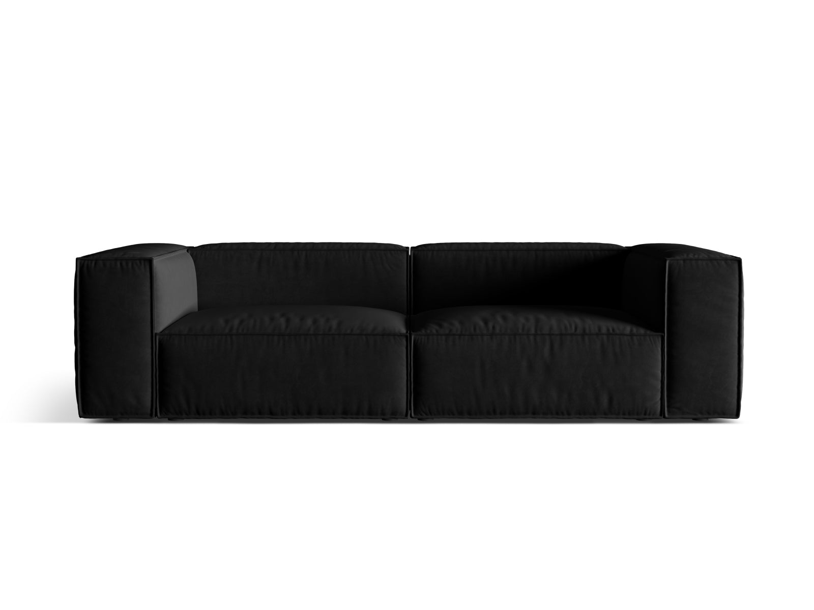 Nuria Velour Sofa 4 Sitzer in Black-Paris präsentiert im Onlineshop von KAQTU Design AG. 4er Sofa ist von Micadoni
