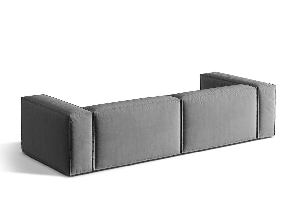 Nuria Velour Sofa 5 Sitzer in Grey-Paris präsentiert im Onlineshop von KAQTU Design AG. 5er Sofa ist von Micadoni