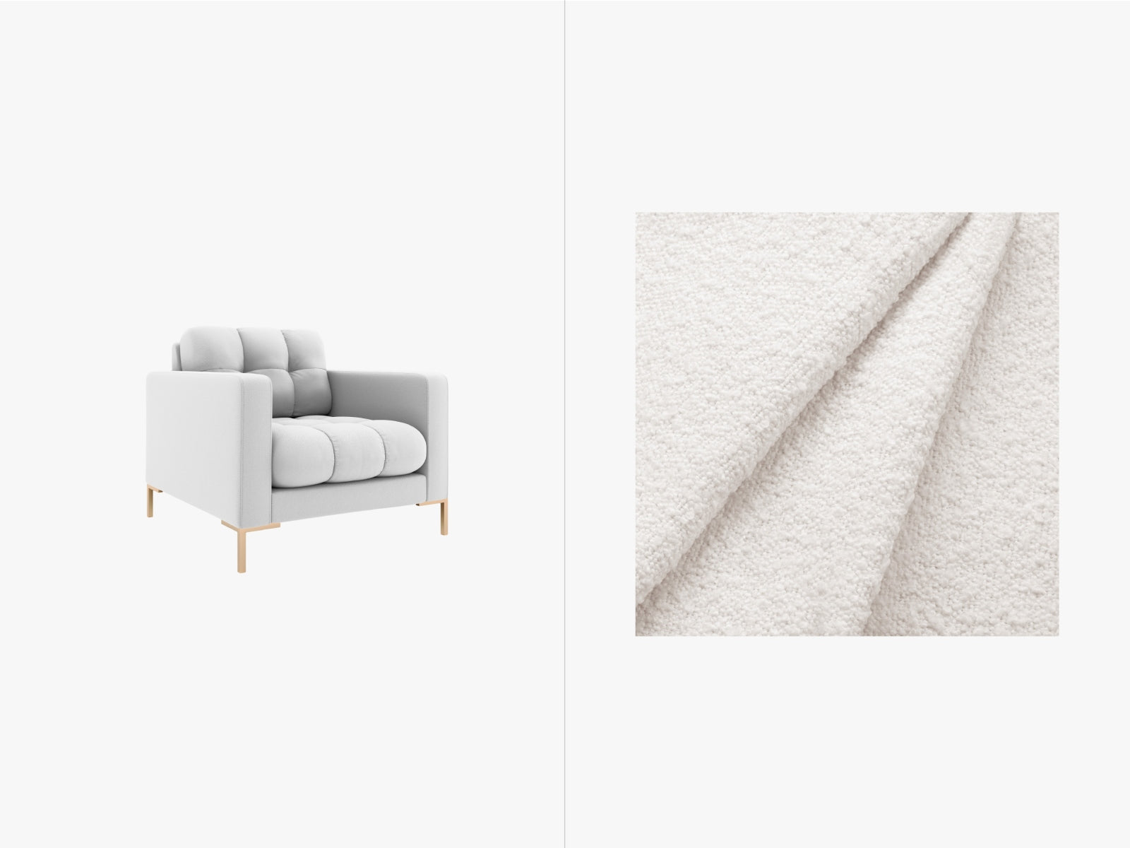 Mamaia Sessel 1 Sitz in White/Gold präsentiert im Onlineshop von KAQTU Design AG. Sessel ist von Micadoni