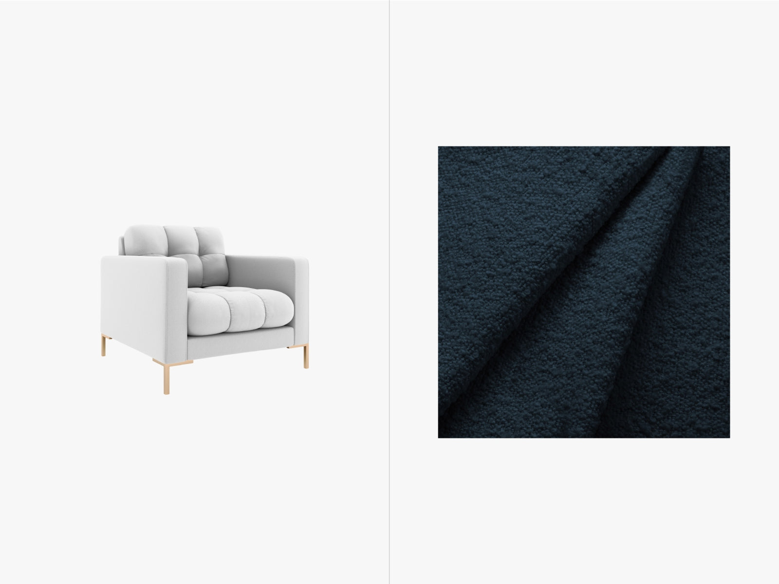 Mamaia Sessel 1 Sitz in Dark Blue/Gold präsentiert im Onlineshop von KAQTU Design AG. Sessel ist von Micadoni