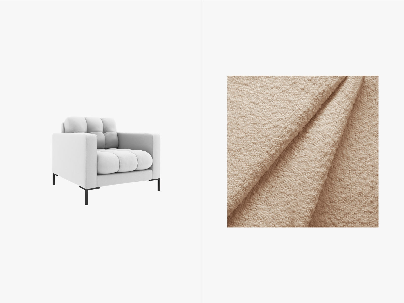 Mamaia Sessel 1 Sitz in Beige/Schwarz-Baloo präsentiert im Onlineshop von KAQTU Design AG. Sessel ist von Micadoni