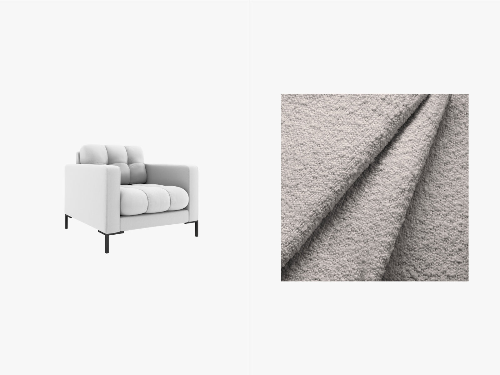 Mamaia Sessel 1 Sitz in Light Grey/Schwarz-Baloo präsentiert im Onlineshop von KAQTU Design AG. Sessel ist von Micadoni