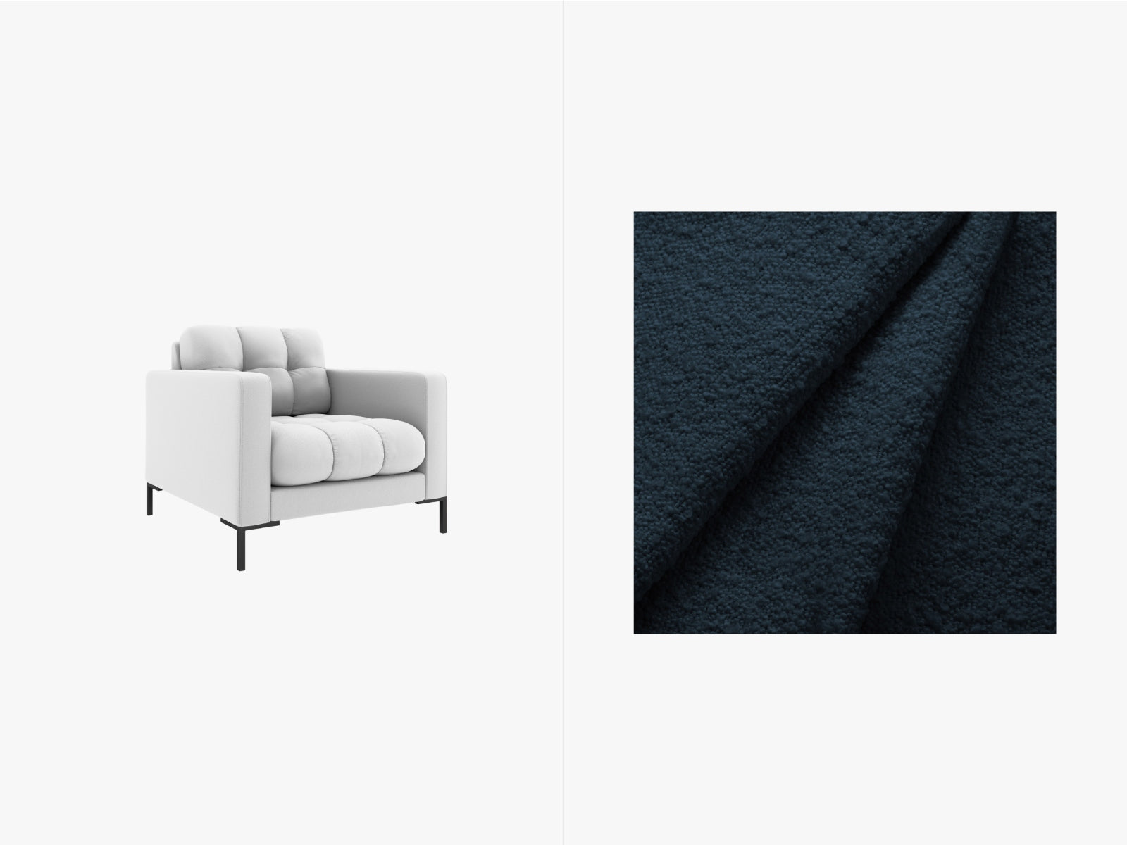 Mamaia Sessel 1 Sitz in Dark Blue/Schwarz-Baloo präsentiert im Onlineshop von KAQTU Design AG. Sessel ist von Micadoni