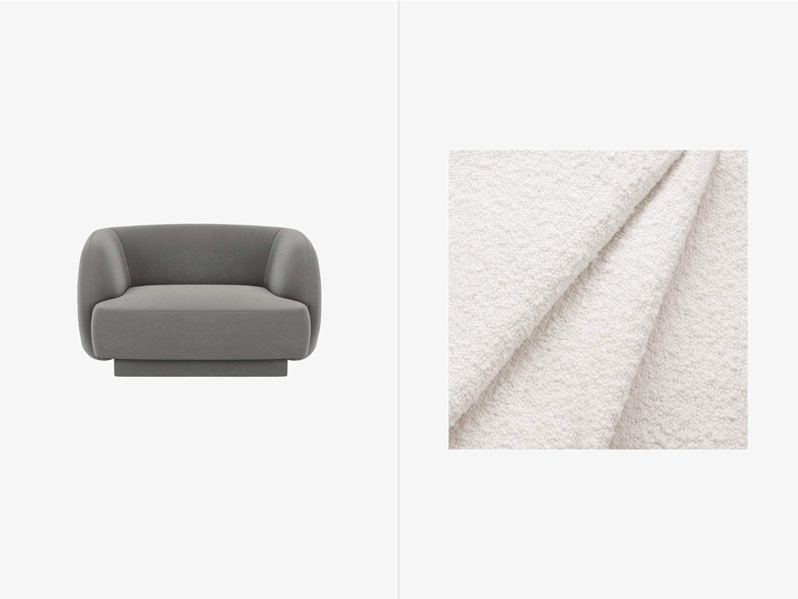 Miley Boucle Sessel 1 Sitz in White präsentiert im Onlineshop von KAQTU Design AG. Sessel ist von Micadoni