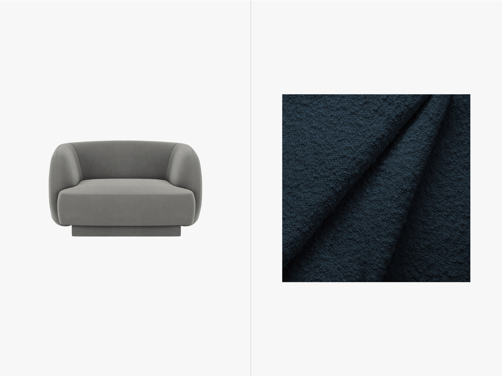 Miley Boucle Sessel 1 Sitz in Dark Blue-Baloo präsentiert im Onlineshop von KAQTU Design AG. Sessel ist von Micadoni