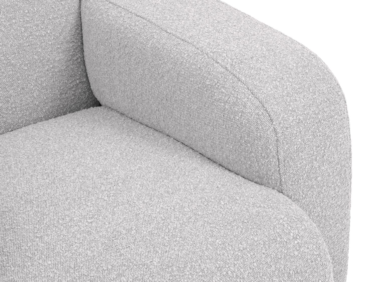 Stilvoller Molino Boucle Sessel in sanftem Grau, perfekt für moderne Interiors und gemütliche Momente. Hochwertige Micadoni-Qualität.
