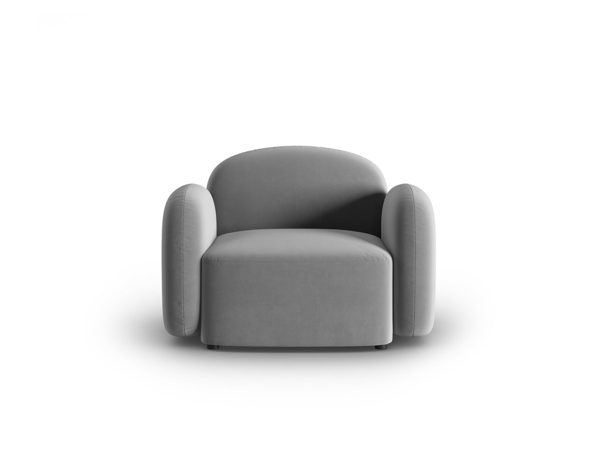 Blair Velour Armchair 1 Sitzer in Light Grey-Casino präsentiert im Onlineshop von KAQTU Design AG. Sessel ist von Micadoni