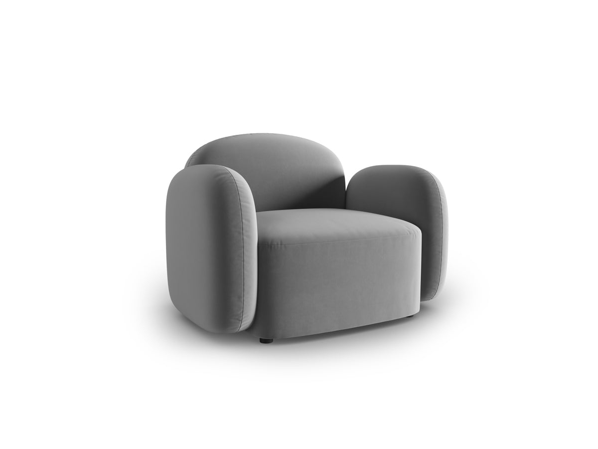 Blair Velour Armchair 1 Sitzer in Light Grey-Casino präsentiert im Onlineshop von KAQTU Design AG. Sessel ist von Micadoni