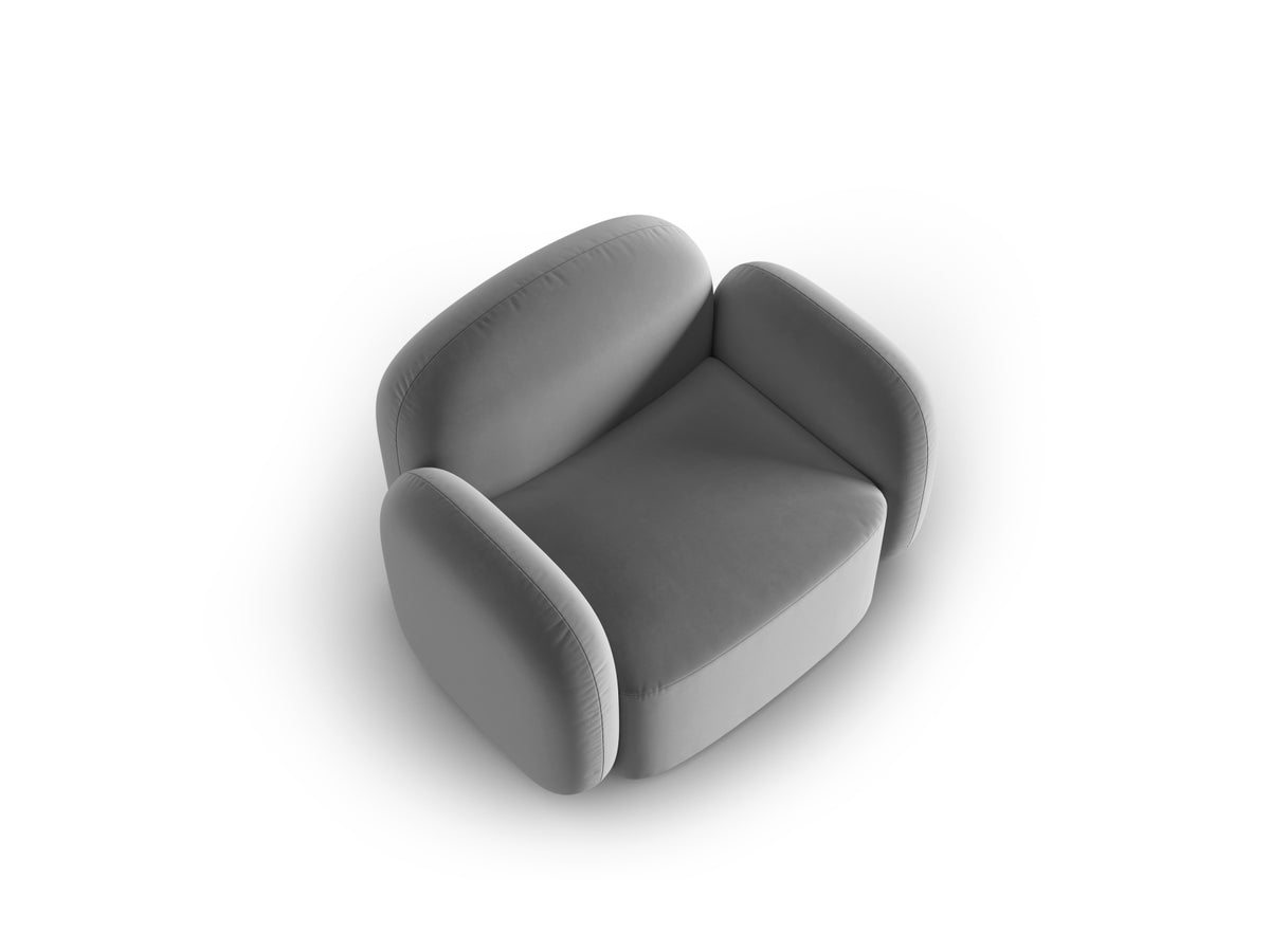Blair Velour Armchair 1 Sitzer in Light Grey-Casino präsentiert im Onlineshop von KAQTU Design AG. Sessel ist von Micadoni