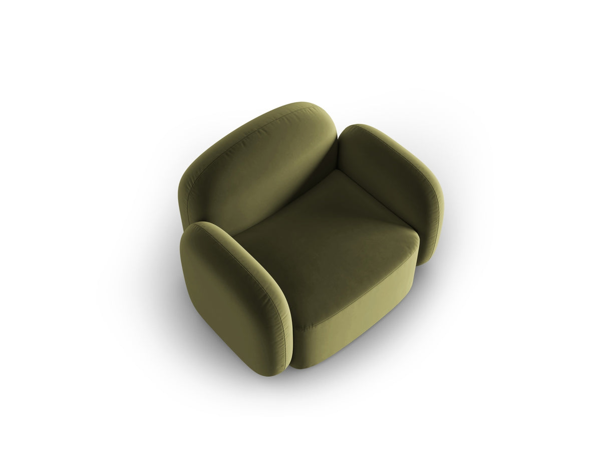 Blair Velour Armchair 1 Sitzer in Light Green-Casino präsentiert im Onlineshop von KAQTU Design AG. Sessel ist von Micadoni