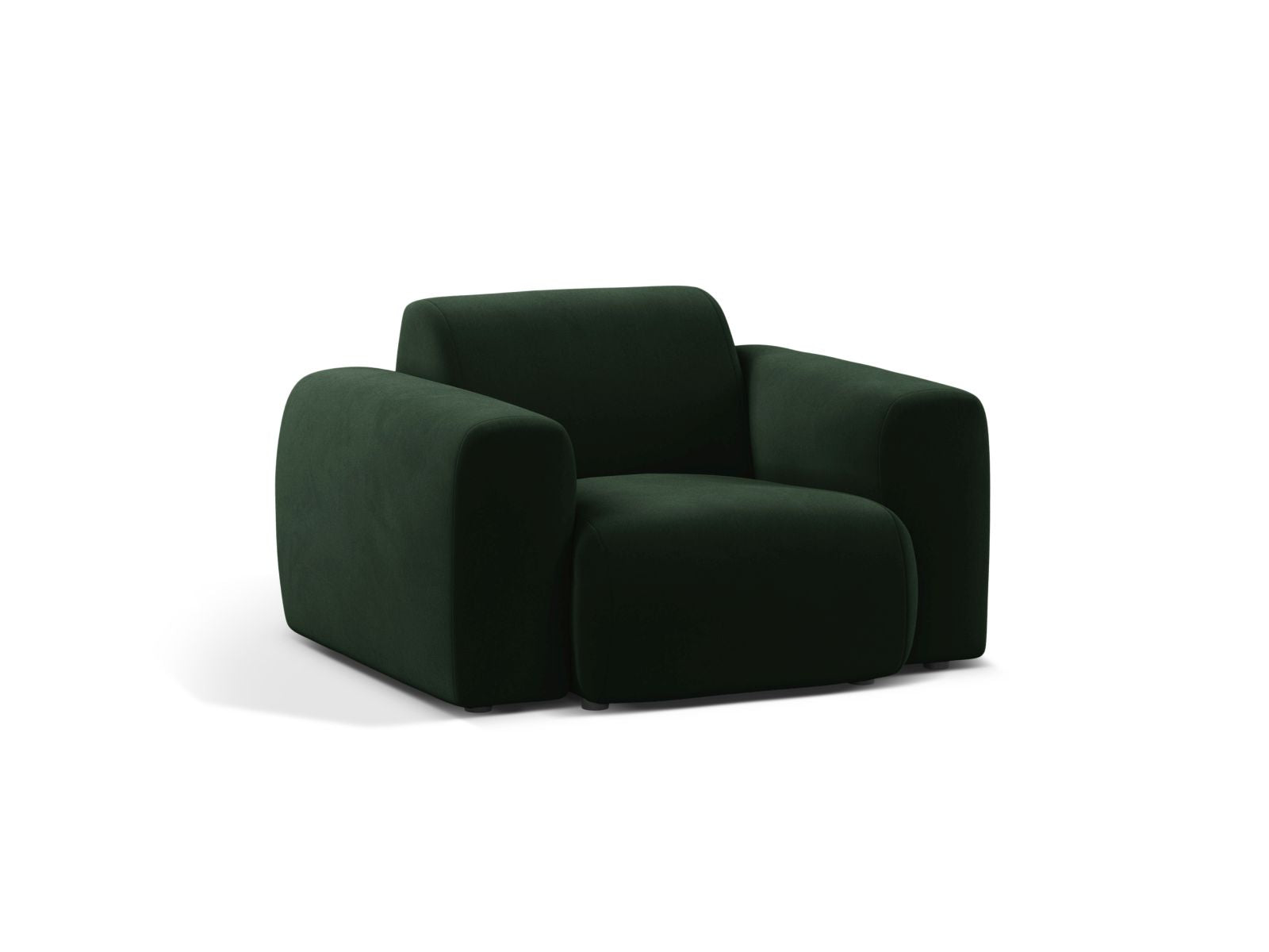 Eleganter 1-Sitzer Sessel Molino in sattem Flaschengrün, ideal für stilvolle Wohnräume. Hochwertige Verarbeitung von Micadoni.