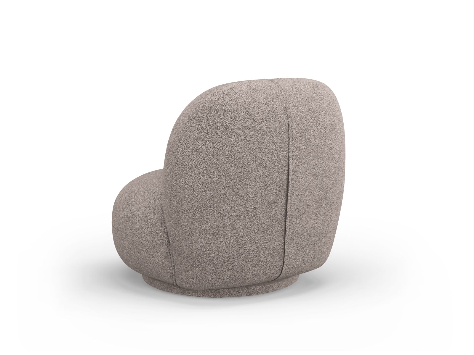 Eleganter Drehsessel Chuck Swivel Boucle in sanften Brauntönen, ideal für entspannte Stunden und geschmackvolle Einrichtung.