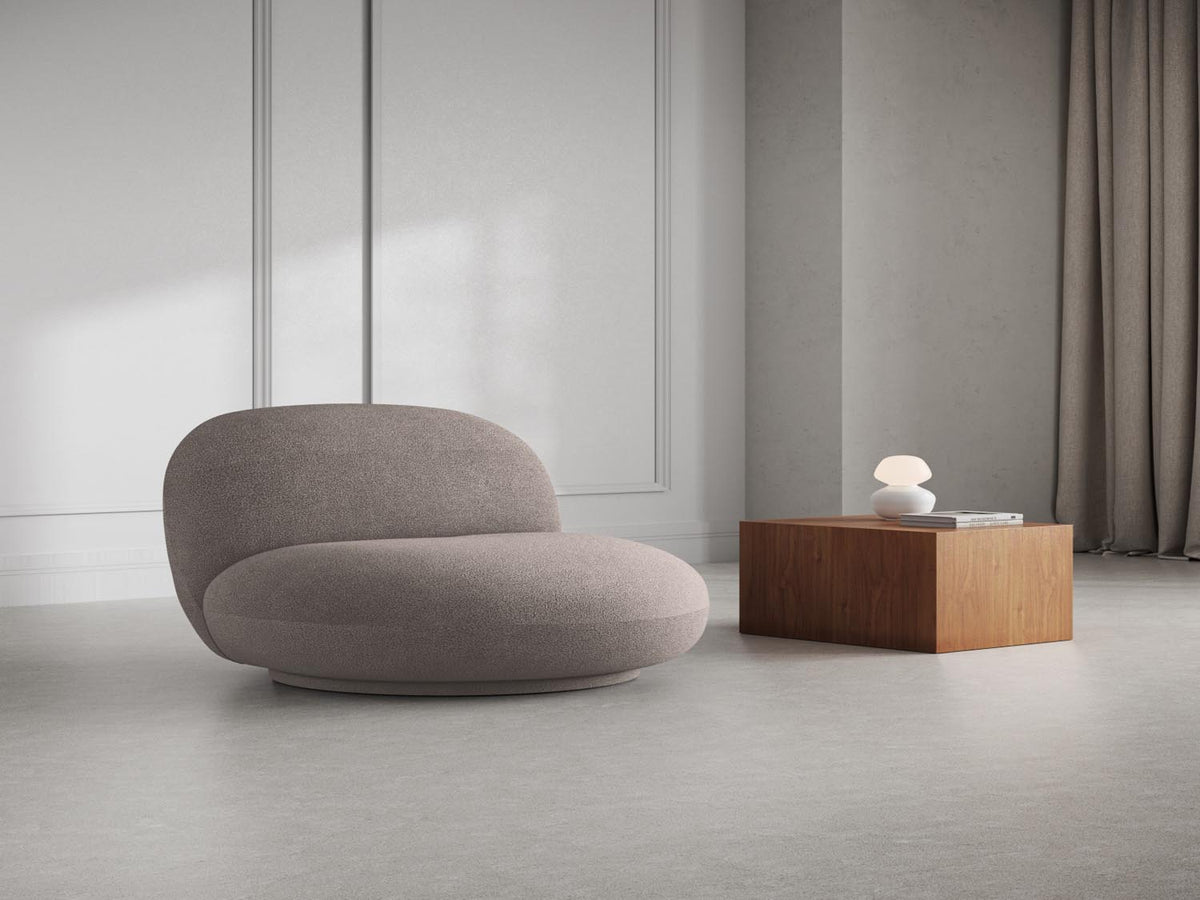 Chuck Swivel Boucle Armchair 1 Sitzer in Light Brown-Now or Never präsentiert im Onlineshop von KAQTU Design AG. Drehsessel ist von Micadoni