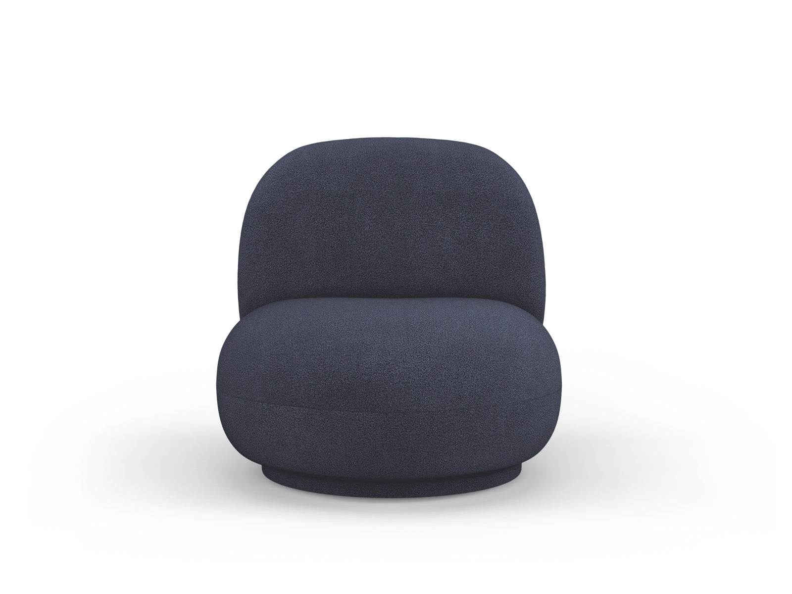 Chuck Swivel Boucle Armchair 1 Sitzer in Dark Blue-Now or Never präsentiert im Onlineshop von KAQTU Design AG. Drehsessel ist von Micadoni