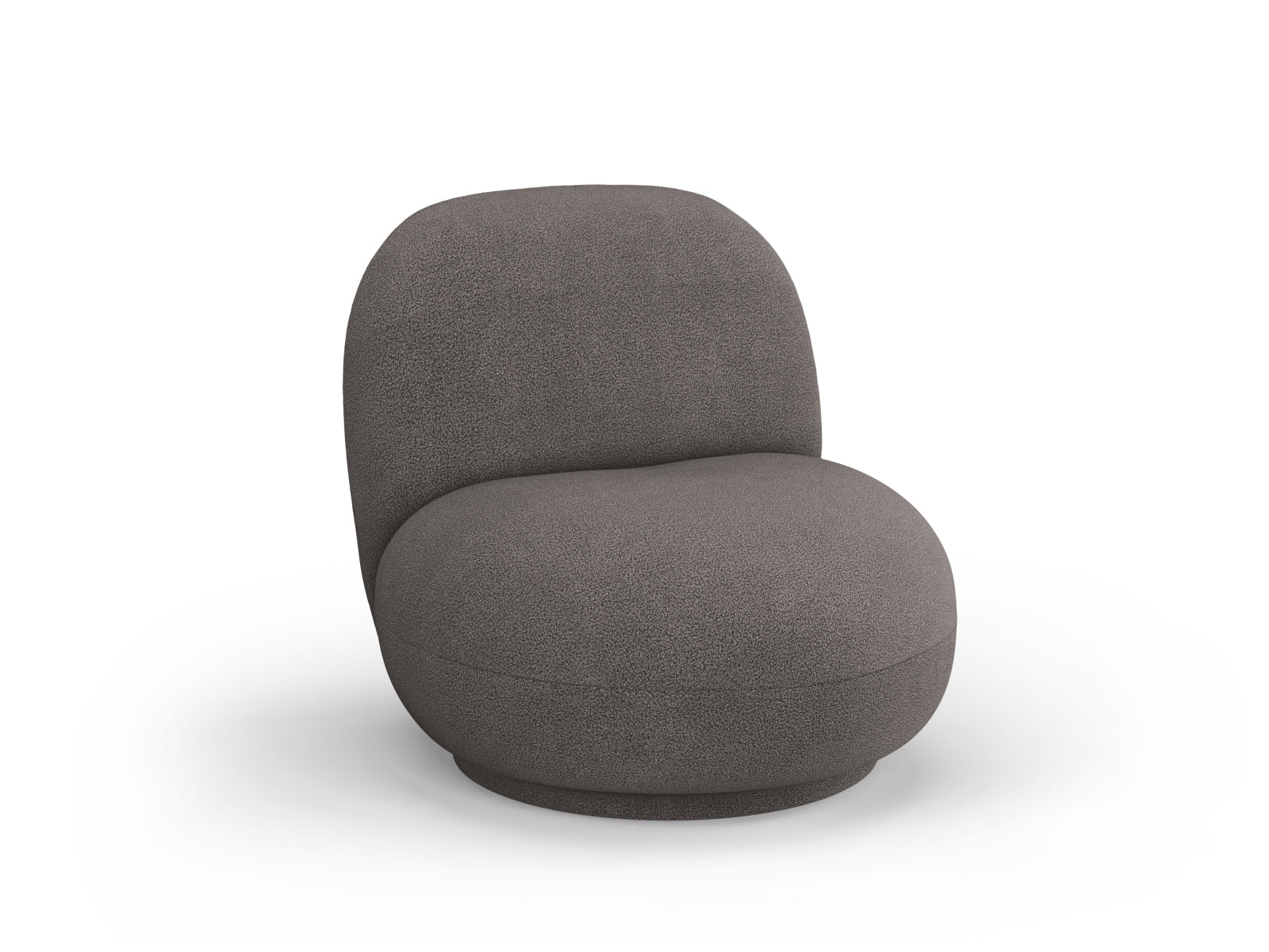 Moderner Drehsessel Chuck Swivel Boucle Armchair in ansprechendem Grauton, perfekt für stilvolle Wohnräume und entspannte Momente.