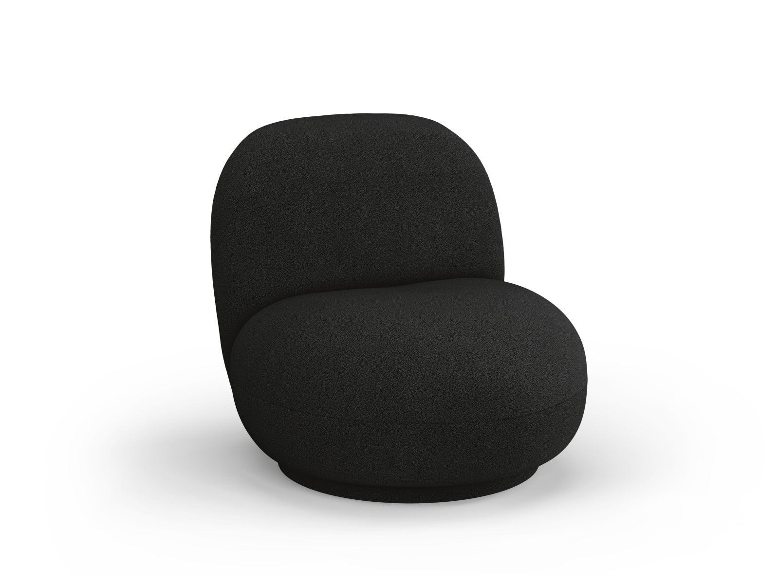 Moderner Chuck Swivel Boucle Armchair 1 Sitzer von Micadoni, perfekt für stilvolle Einrichtungen, vereint Komfort und zeitgemäßes Design.