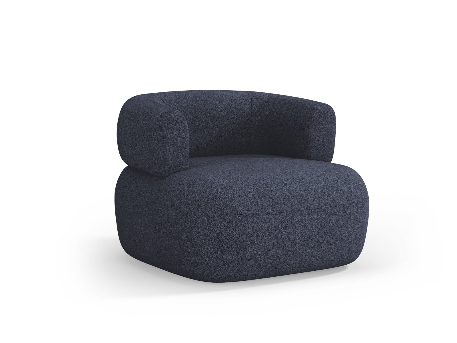 Moderner Jenny Sessel in tiefem Blau, kombiniert Komfort und Stil. Ideal für gemütliche Ecken in jedem Zuhause, gefertigt von Micadoni.
