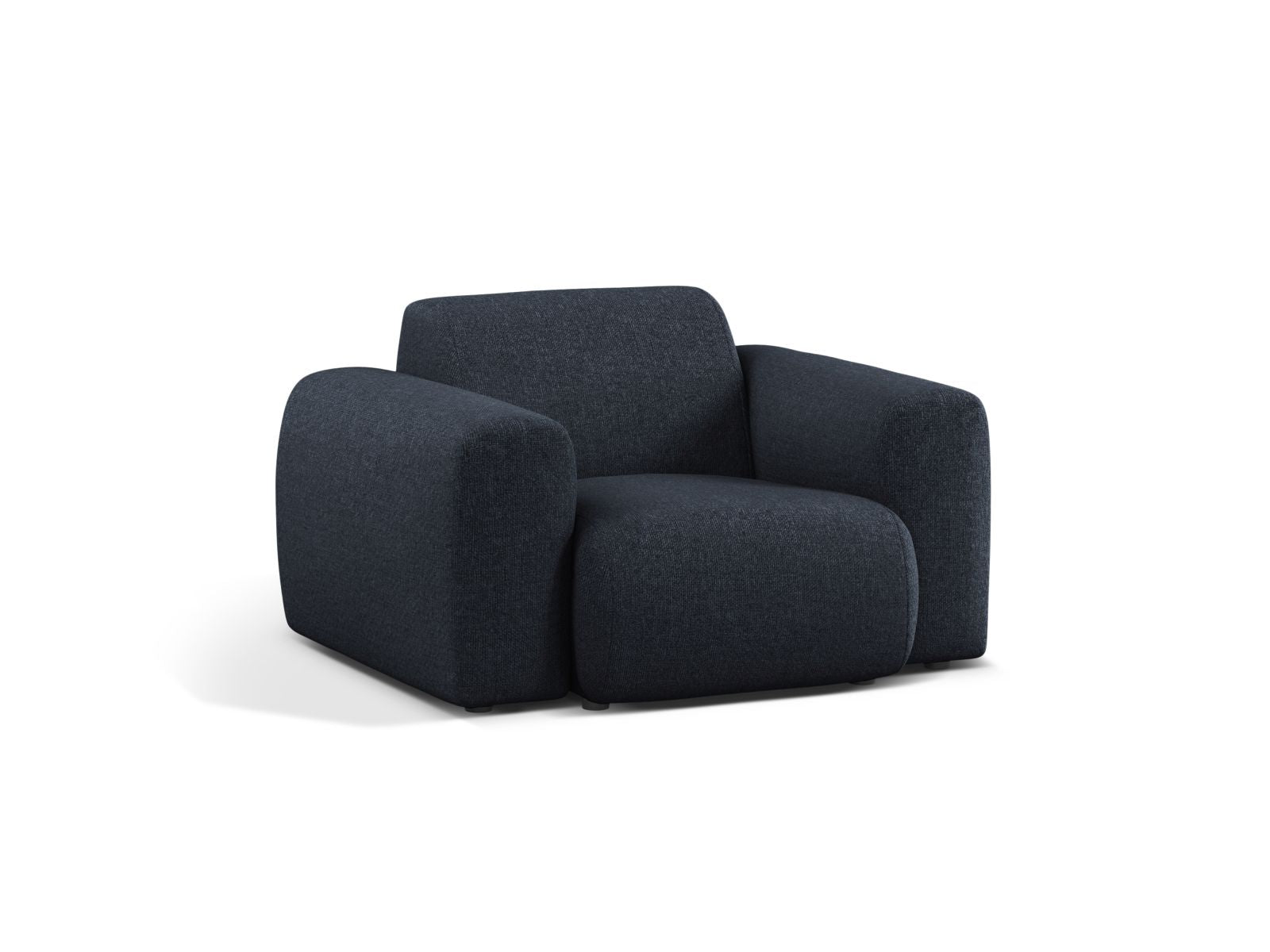 Eleganter 1-Sitzer Sessel Molino in tiefem Navy Blue, ideal für stilvolle Wohnräume, präsentiert von Micadoni.