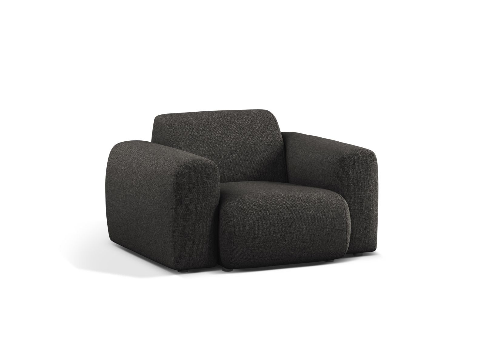 Eleganter 1-Sitzer Sessel Molino in Anthrazit von Micadoni, ideal für stilvolle Wohnräume und gemütliche Entspannung.
