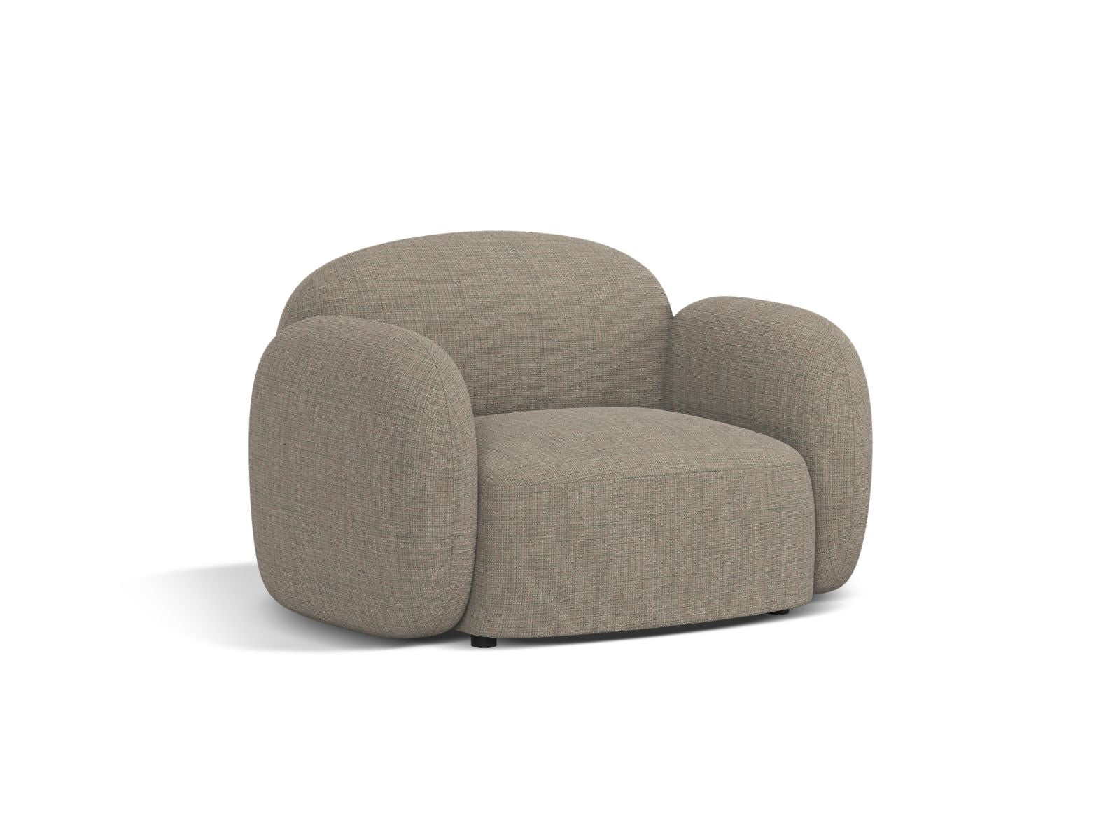 Eleganter 1-Sitzer Sessel Blair in stilvollem Grau-Braun-Melange, ideal für moderne Wohnräume und gemütliche Leseecken.