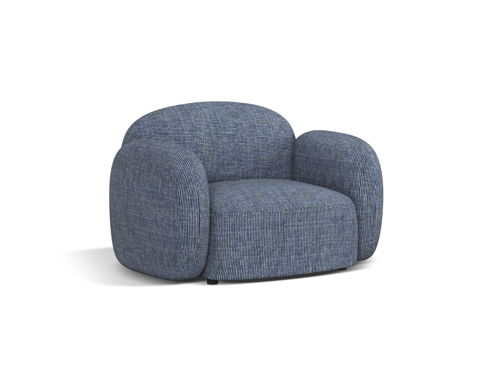 Eleganter 1-Sitzer Sessel Blair in stilvollem Blue Melange, ideal für modernes Wohndesign. Hochwertige Verarbeitung von Micadoni.