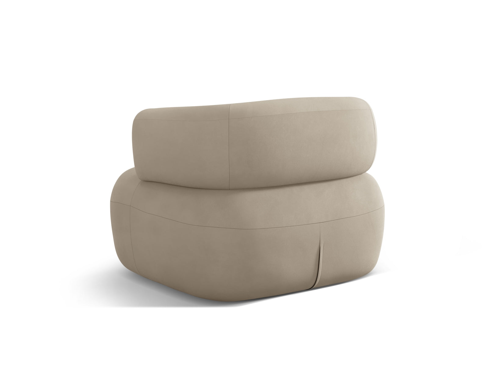 Eleganter Jenny Velour Sessel in sanftem Beige, ideal für stilvolle Wohnräume und entspannte Stunden. Hochwertige Verarbeitung von Micadoni.
