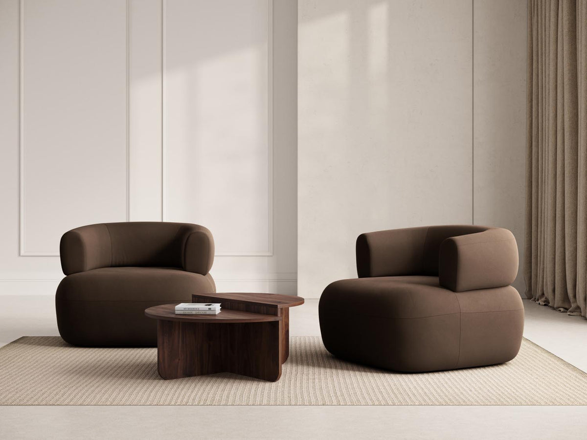Jenny Velour Sessel 1 Sitz in Chocolate-Salvador präsentiert im Onlineshop von KAQTU Design AG. Sessel ist von Micadoni