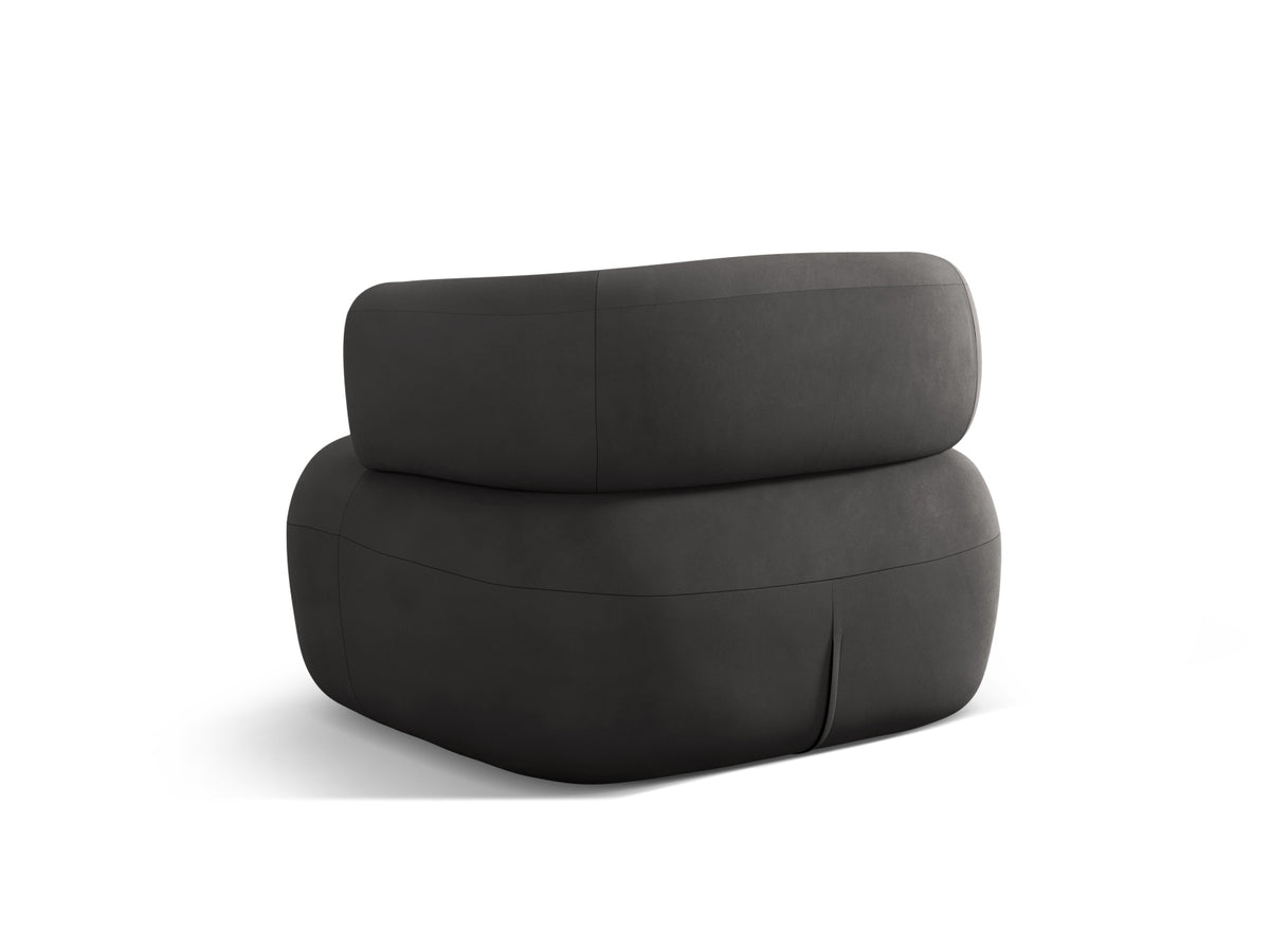 Jenny Velour Sessel 1 Sitz in Dark Grey-Salvador präsentiert im Onlineshop von KAQTU Design AG. Sessel ist von Micadoni