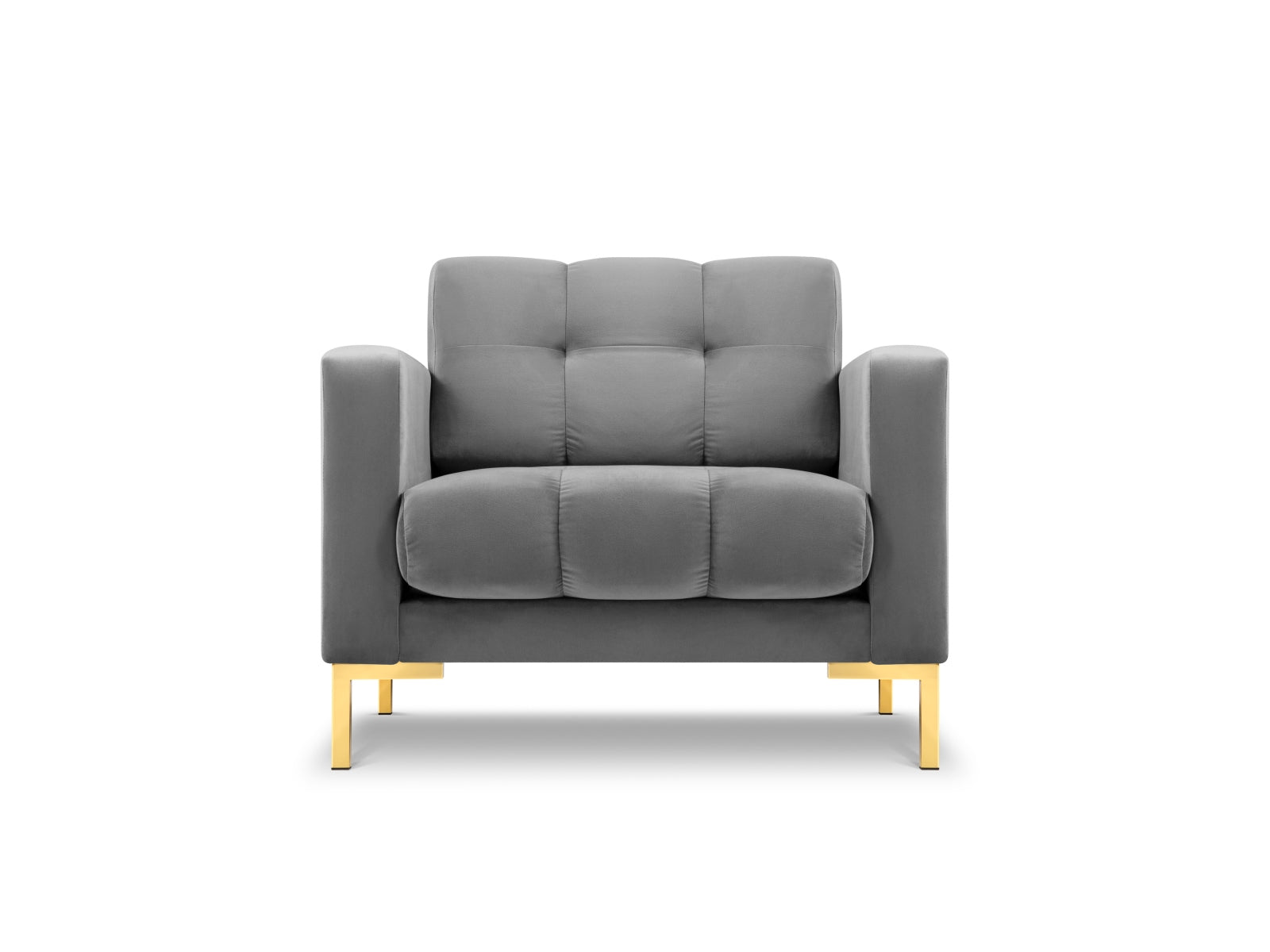 Mamaia Velour Sessel 1 Sitz in Light Grey/Gold präsentiert im Onlineshop von KAQTU Design AG. Sessel ist von Micadoni