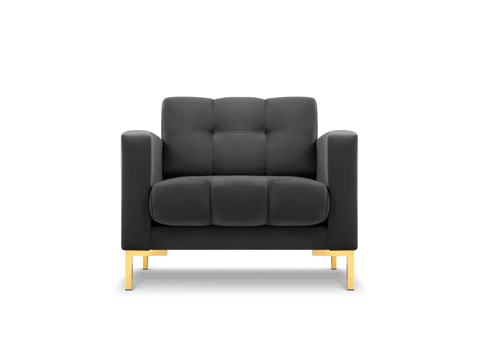 Mamaia Velour Sessel 1 Sitz in Dark Grey/Gold präsentiert im Onlineshop von KAQTU Design AG. Sessel ist von Micadoni