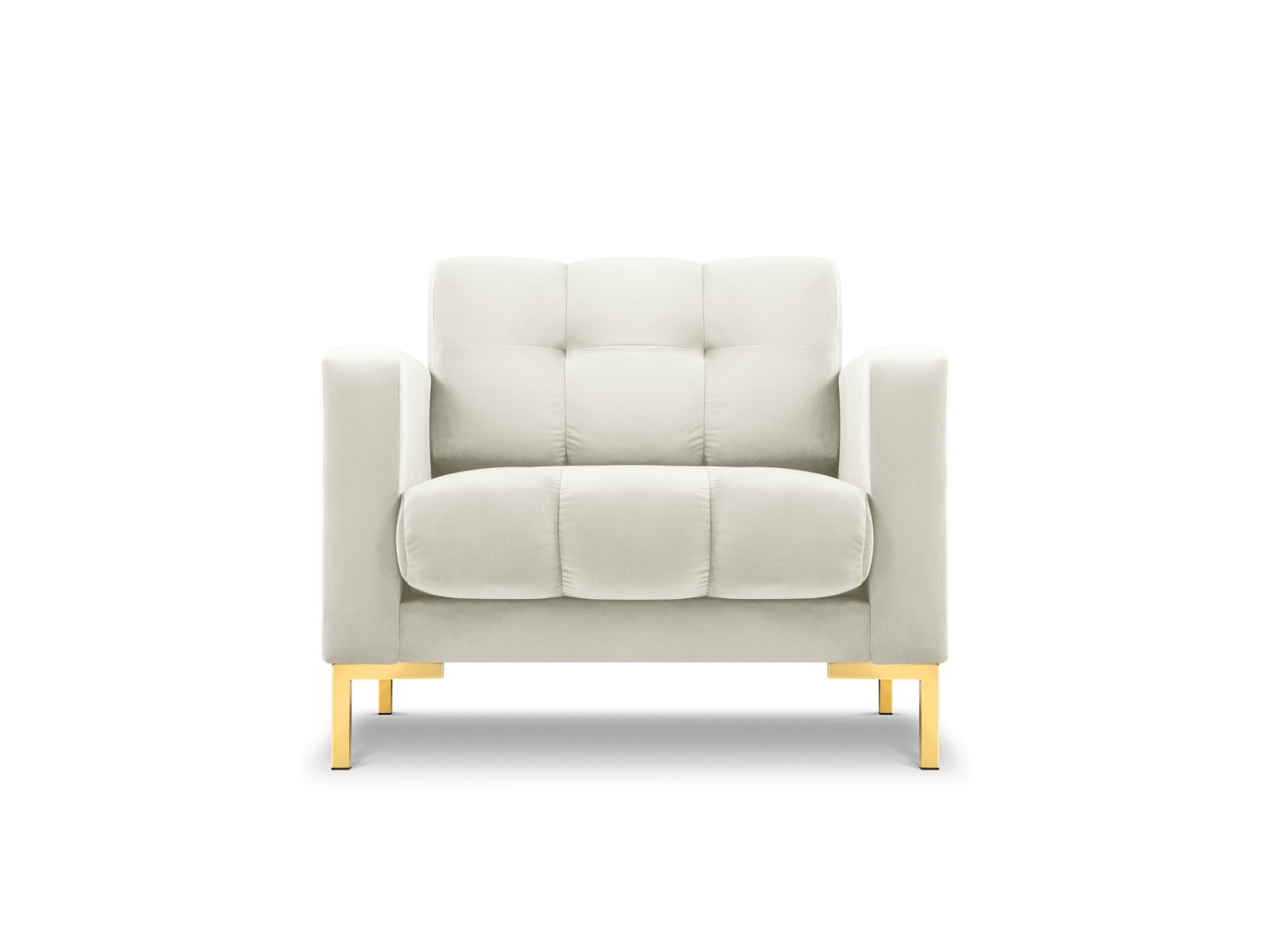 Mamaia Velour Sessel 1 Sitz in Light Beige/Gold präsentiert im Onlineshop von KAQTU Design AG. Sessel ist von Micadoni